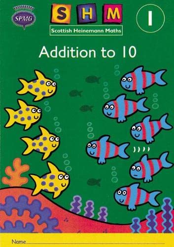 Scottish Heinemann Maths 1 Addition to 10 activity book cover with underwater fish illustrations.
