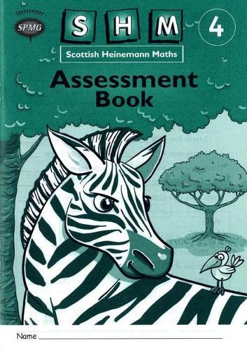 Scottish Heinemann Maths 4 Assessment Workbook cover with zebra and bird.