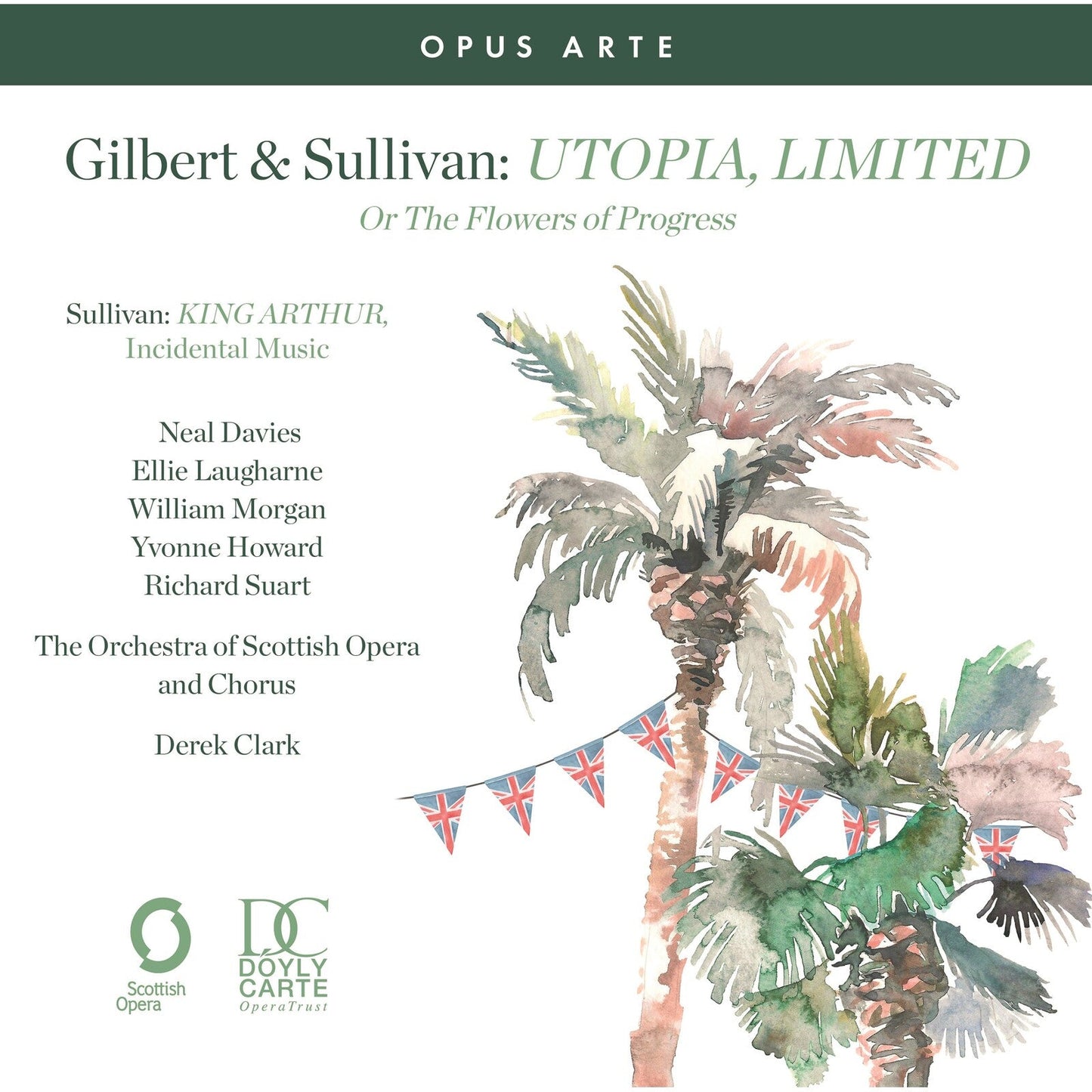 CD cover for Scottish Opera’s “Utopia, Limited” with painted tropical plants.