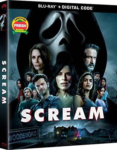 Blu-ray cover for horror film *Scream*, featuring Ghostface and cast.