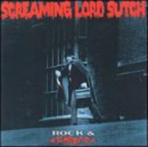 Vinyl album cover for Screaming Lord Sutch, featuring a figure in front of bars.