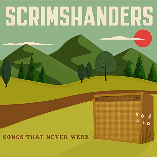 CD cover: landscape with mountains, sun, guitar amplifier, and text.