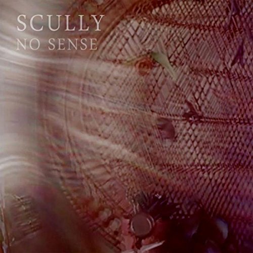 Vinyl record cover with abstract red and white design, featuring "Scully - No Sense" text.