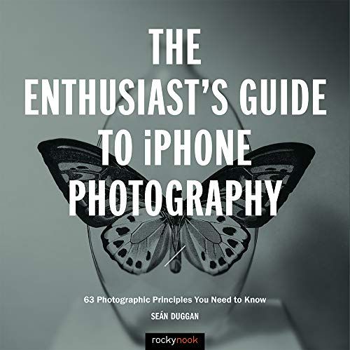 Book cover: "The Enthusiast's Guide to iPhone Photography" with a butterfly image.