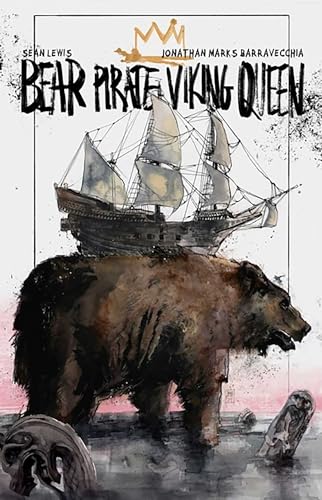 Bear with a Viking ship on its back, sketched style cover.