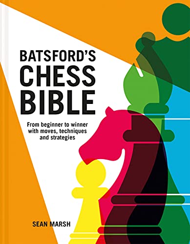 Book cover with colorful chess pieces and bold title text.