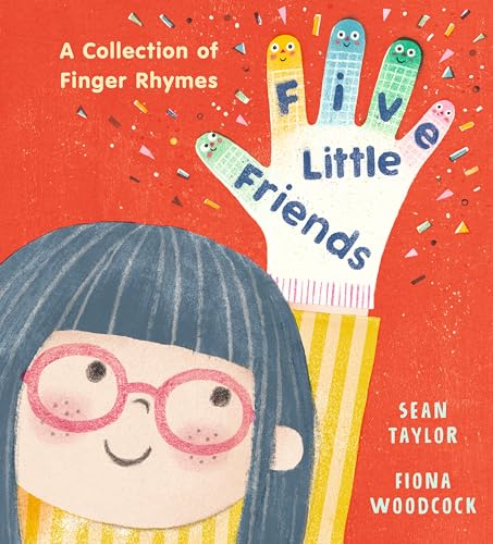Book cover with illustrated hand and child wearing glasses.