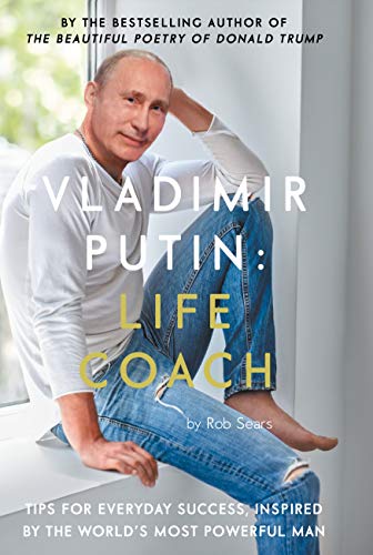 Book cover featuring Vladimir Putin sitting in a window wearing jeans and a shirt.