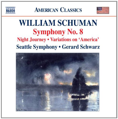 CD cover for Schumann’s Symphony No. 8 with a nighttime seascape.