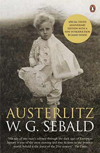 Book cover of "Austerlitz" by W.G. Sebald, featuring a child in a white dress.