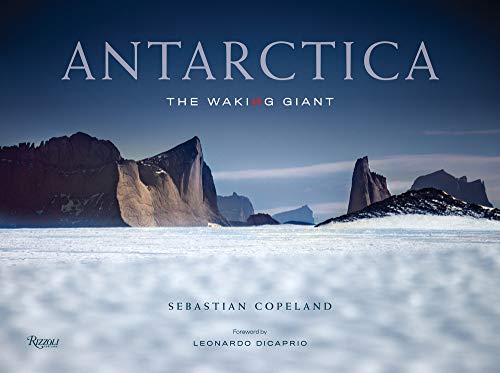 Book cover depicting icy Antarctic landscape with mountains and text.