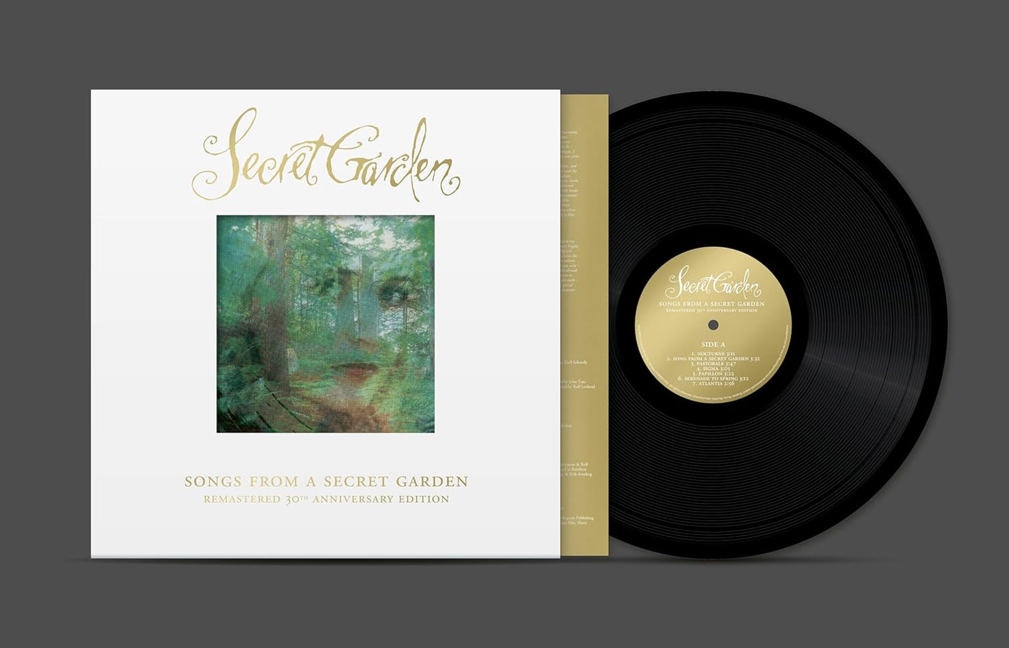 Vinyl record of “Secret Garden” album, remastered 30th anniversary edition.