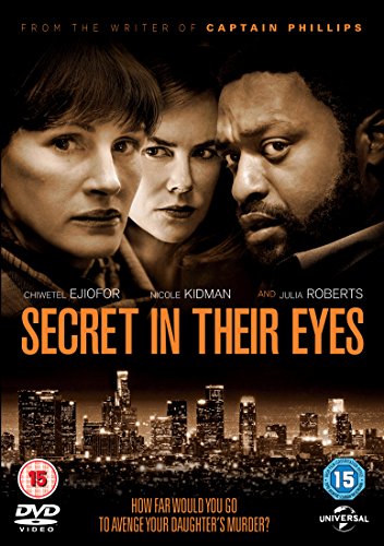 DVD cover of "Secret In Their Eyes" featuring three serious-looking individuals above a cityscape.