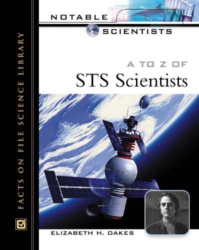 Book cover titled A to Z of STS Scientists featuring a space station image.