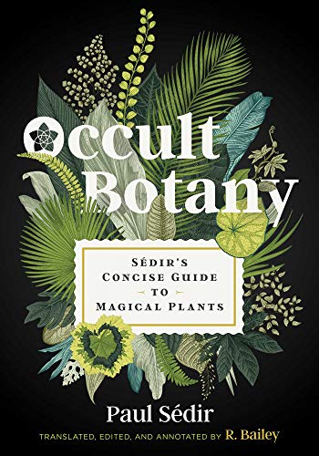 Book cover titled Occult Botany with illustrations of various green plants on black background.