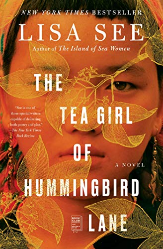 Book cover with woman's face and leaves, title and author in white text.