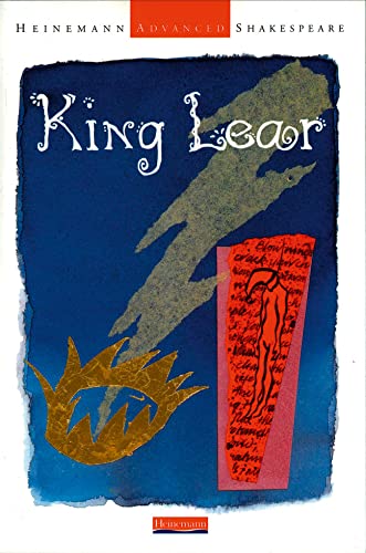 Book cover for King Lear featuring a blue background, a gold crown, and figure.