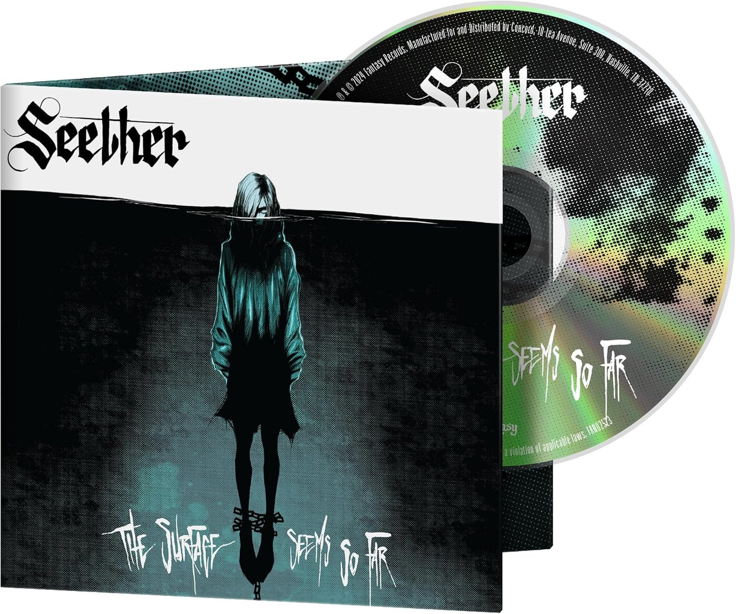 Seether The Surface Seems So Far CD case and disc with dark water illustration.