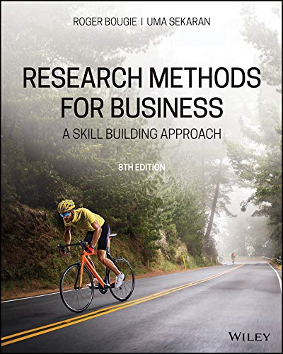 Textbook cover for Research Methods for Business featuring a cyclist on a forest road.