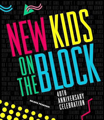 Book cover for New Kids on the Block’s 40th anniversary, colorful text.