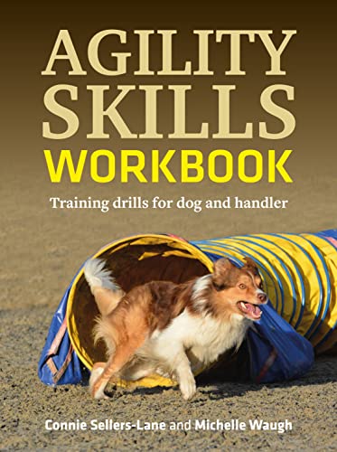Book cover showing a dog running through an agility tunnel with large title text.