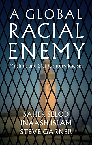 Book cover with text “A Global Racial Enemy” over a wire mesh background.