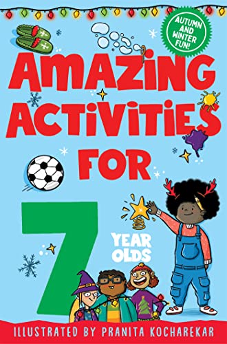 Book cover with colorful illustrations of children and autumn/winter themes.