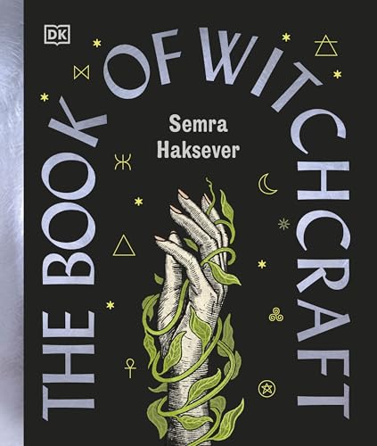 Book cover: "The Book of Witchcraft" with hands and vines illustration.