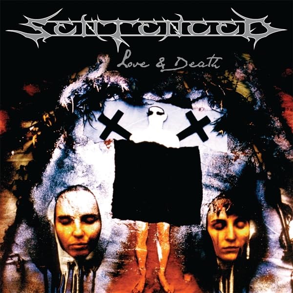 Sentenced album cover: dark, distorted figures with a crossed-out heart.