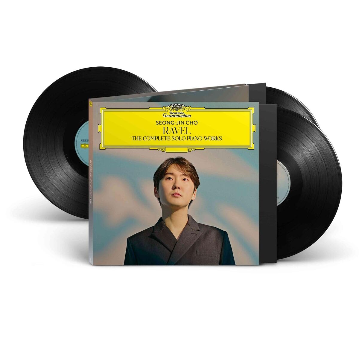 Two vinyl records and album cover featuring pianist Seong-Jin Cho.