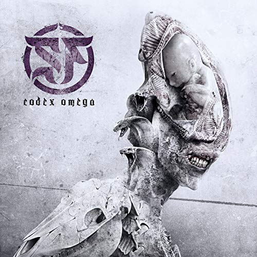 Septicflesh album cover: grotesque, skull-like face with emerging figure.