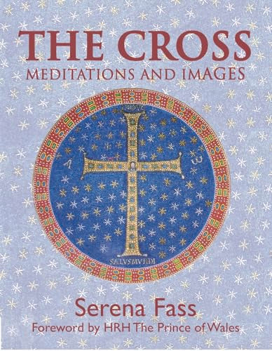 Book cover with a circular image of a golden cross on a blue background.