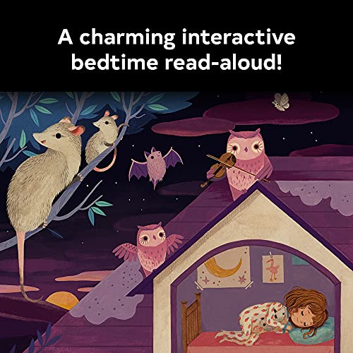 Animals play music near a house as a child sleeps inside.