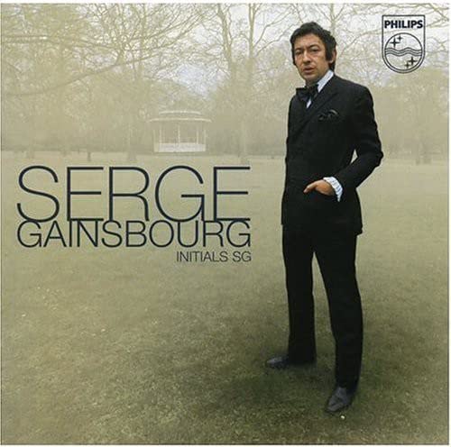 Serge Gainsbourg album cover: man in suit standing in a park.