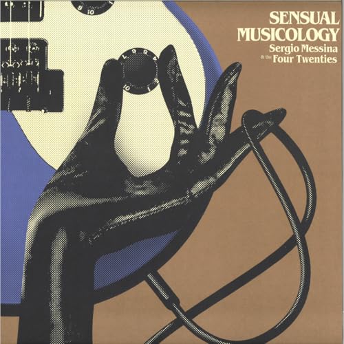 Vinyl record cover: hand adjusting a dial with musical notation.