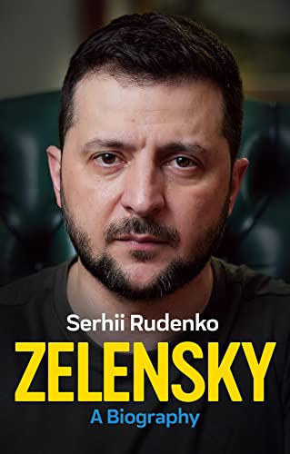 Book cover featuring a portrait of Volodymyr Zelenskyy, with title and author name.