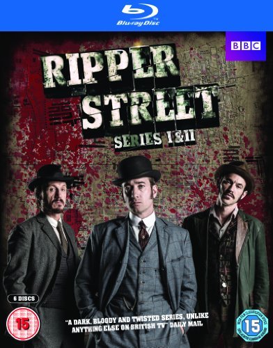 “Ripper Street” Series I & II Blu-ray cover with three men in hats.