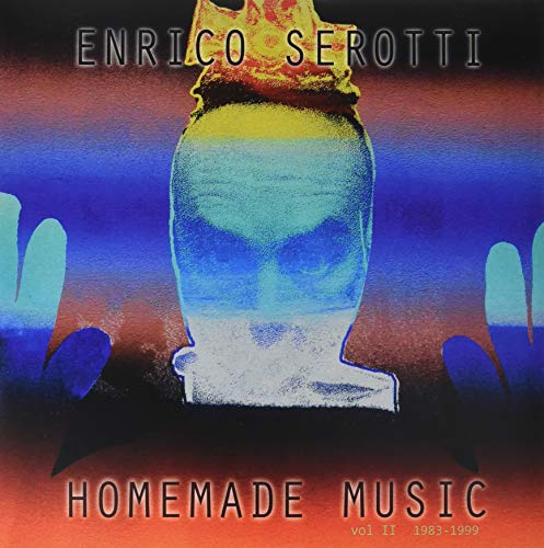 Vinyl record cover: surreal blue head with hands, text "Homemade Music".