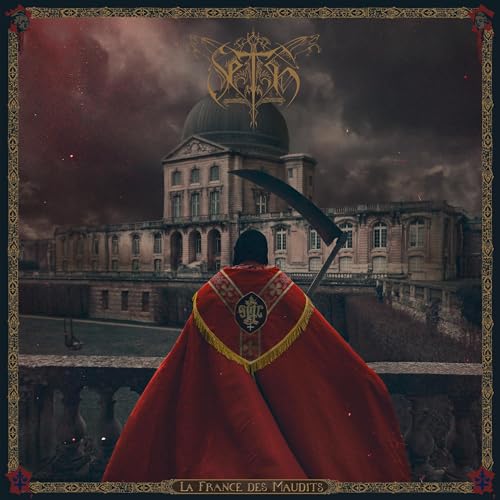 CD cover: cloaked figure with scythe before a grand building.