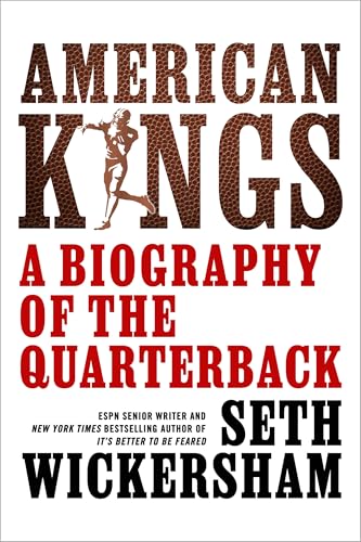 Book cover: "American Kings" with a silhouette of a football quarterback.