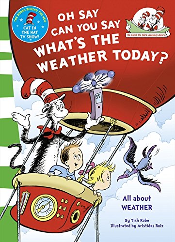 Cat in the Hat book cover featuring weather instruments and characters.