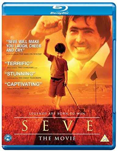 Seve" Blu-ray cover featuring a young golfer and Severiano Ballesteros.