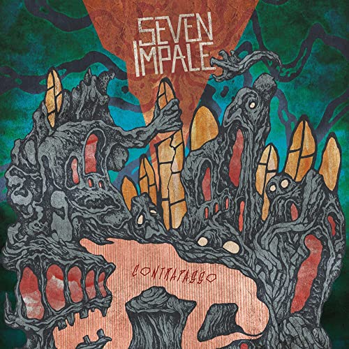CD cover art: dark, surreal landscape with distorted figures and text.