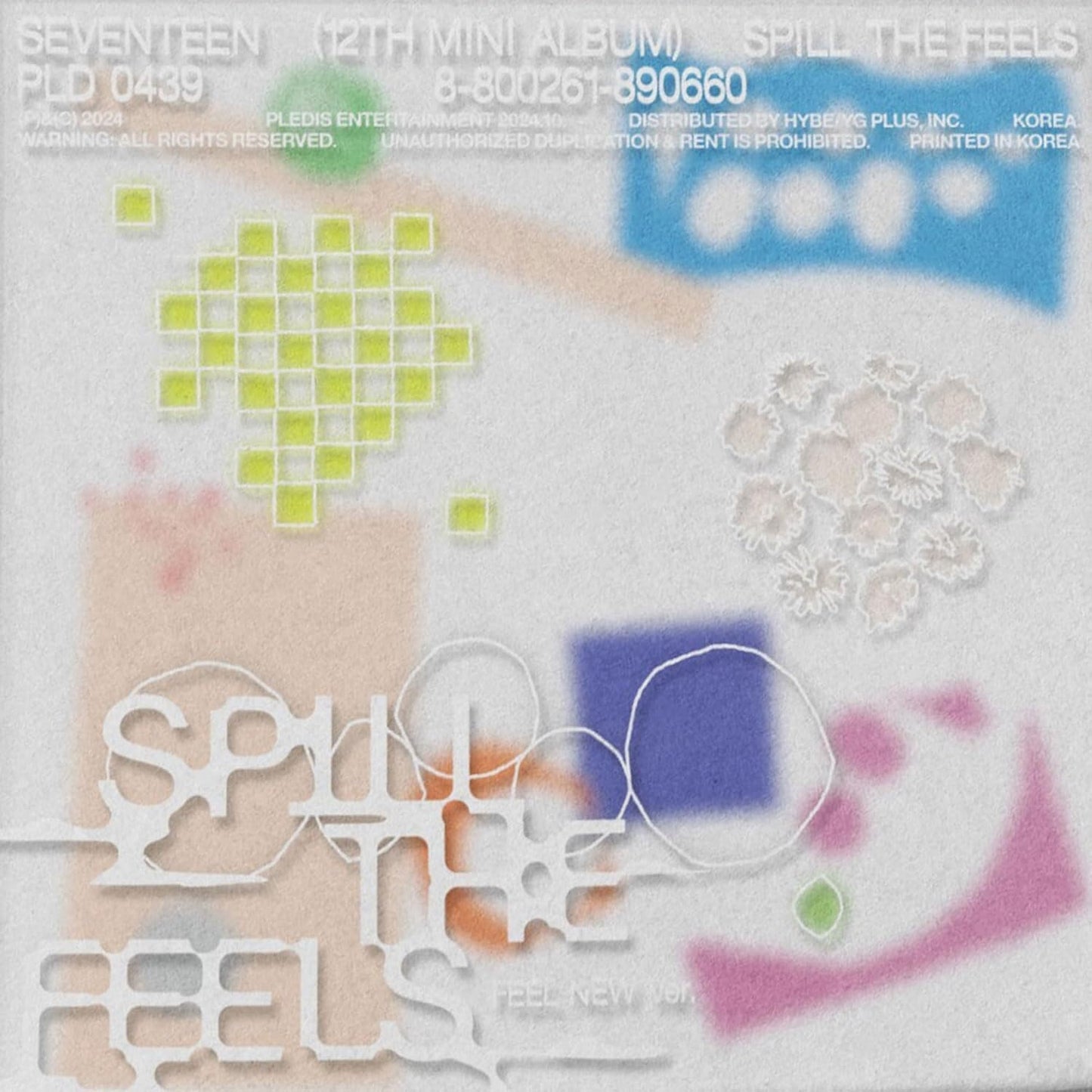 SEVENTEEN album cover, version 1, with abstract pastel watercolor design.