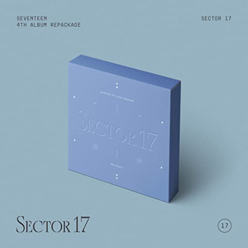 Light blue SEVENTEEN album repackage “SECTOR 17” with embossed text.
