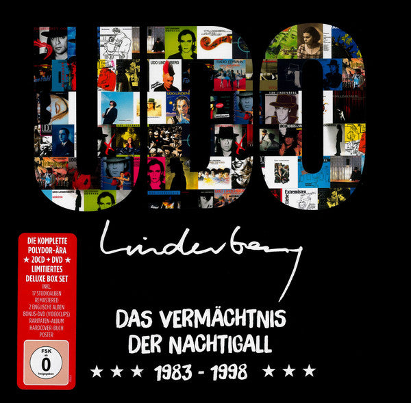 Udo Lindenberg box set cover with collage of album art, text in German.