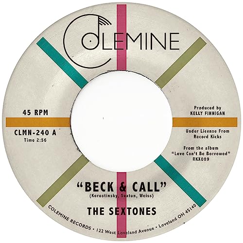 7-inch vinyl record label for The Sextones’ “Beck & Call.”
