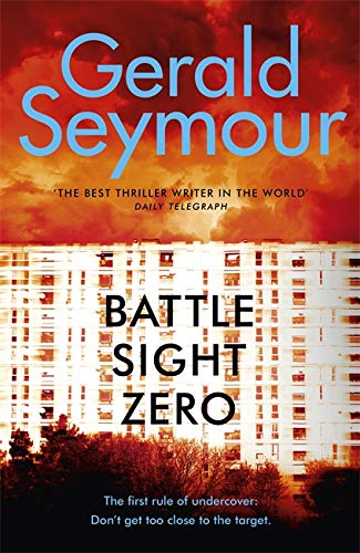 Book cover for "Battle Sight Zero" with a building in flames.