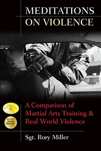 Book cover: “Meditations on Violence” with image of a person holding a gun.