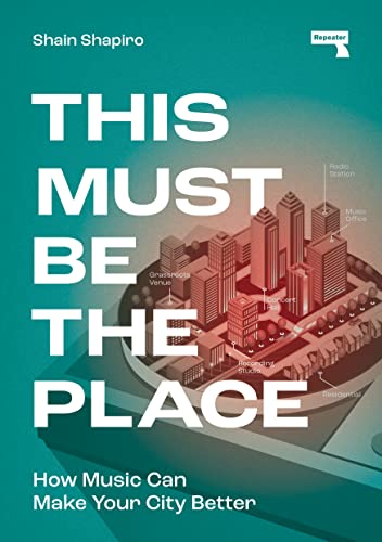 Book cover titled This Must Be the Place featuring an isometric city on vinyl.